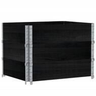 vidaXL Blumentopf Pflanzkasten Schwarz 80x60 cm Massivholz Kiefer (1 St)