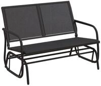 vidaXL Hollywoodschaukel Garten-Schaukelbank Schwarz 120,5x76x86,5 cm Textilen &
