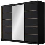 MIRJAN24 Kleiderschrank Amber VI (mit drei Schwebet&uuml;ren) Frontspiegel 3 mm,