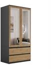 Lookway Kleiderschrank HANA SS-90 mit 2 T&uuml;ren und gro&szlig;em Spiegel