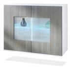 Vladon Kommode Gr&ouml;mitz V3 (Moderner K&uuml;chenschrank, mit 2 gro&szlig;en Glast&uuml;ren...