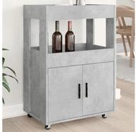 vidaXL K&uuml;chenwagen, Barwagen Betongrau 60x39,5x89 cm Holzwerkstoff