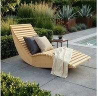 HOME DELUXE Gartenliege Wellenholzliege WOLGA - Gr&ouml;&szlig;enauswahl, Wellenbank,