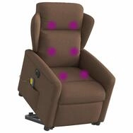 vidaXL Sessel Elektrischer Massagesessel mit Aufstehhilfe Braun Stoff (1-St)