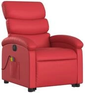 vidaXL Sessel Massagesessel mit Aufstehhilfe Elektrisch Rot Kunstleder (1-St)