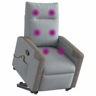 vidaXL Sessel Massagesessel mit Aufstehhilfe Hellgrau Stoff (1-St)