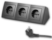 McPower Steckdosenblock "Flair" 3-fach Stecker & Kabel ant Steckdosenleiste