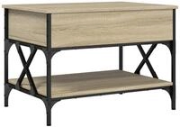 vidaXL Couchtisch Couchtisch Sonoma-Eiche 70x50x50 cm Holzwerkstoff und Metall...