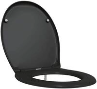 vidaXL WC-Sitz Toilettensitz Schwarz 47 x 37 x 4 cm Duroplast (1-St)