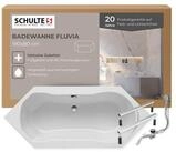 Schulte Badewanne Fluvia Sechseck 190x80 cm, Sanit&auml;racryl Wei&szlig; Komplett-Set mit