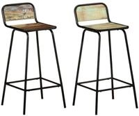 vidaXL Barhocker Barst&uuml;hle 2 Stk. Altholz Massiv (2 St)