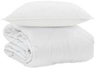 vidaXL Bettw&auml;sche Sommerdecke mit Kissen 2 pcs Wei&szlig; Mikrofaser, Mikrofaser, 2