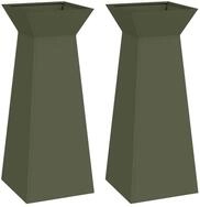 vidaXL Blumentopf S&auml;ulen Pflanzer 2 pcs Oliv 40 x 40 x 100 cm (2 St)