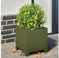 vidaXL Pflanzk&uuml;bel, Pflanzk&uuml;bel Olivgr&uuml;n 30x30x30 Stahl