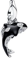 Pandora Charm-Einh&auml;nger 794683C01, Orca, Zirkonia, Emaille, Schwarz