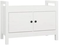 vidaXL Sitzbank, Flurbank Wei&szlig; 80x40x60 cm Massivholz Kiefer
