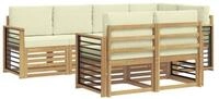 vidaXL Gartenlounge-Set Sofagarnituren Massivholz, (7-tlg)