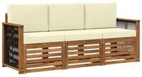 vidaXL Gartenbank Sofagarnituren mit Kissen 3 pcs Massivholz Akazie