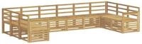 vidaXL Gartenlounge-Set Outdoor-Sofagarnitur 10 pcs Wei&szlig; 363 x 187,5 x 73 cm,