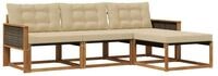 vidaXL Gartenlounge-Set Outdoor-Sofagarnitur mit Kissen 4 pcs Natur und Beige,