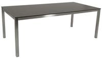 DEGAMO Gartentisch SYDNEY, 200x100cm, Edelstahl + Glas in 3D Keramikoptik...