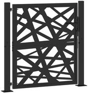 vidaXL Gartentor Gartentor Schwarz 100x100 cm Stahl Lichtdesign