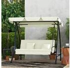 Outsunny Hollywoodschaukel 2 in 1 mi Liegefunktion, verstellbarem Sonnendach,