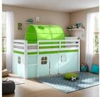 Homestyle4u Hochbett Kinderbett 90x200 Spielbett Massivholz Kiefer Jungen Wei&szlig;...