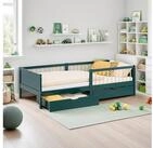 Homestyle4u Kinderbett 90x200 2 Bettk&auml;sten Rausfallschutz Einzelbett...
