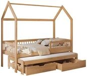 MIRJAN24 Kinderbett Asher 90 (mit zwei Bettschubladen), zwei Schlaffl&auml;che,