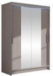 MIRJAN24 Kleiderschrank Miami II (mit Spiegel, Kleiderstange, Schiebet&uuml;ren,