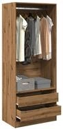 vidaXL Mehrzweckschrank 80 x 50 x 200 cm Kleiderschrank Artisan-Eiche 80x50x200...