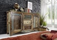Massivmoebel24 Sideboard NATURE OF SPIRIT (Massivholz), Altholz 150x38x85...