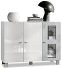Vladon Sideboard Denjo (Kommode, mit 3 T&uuml;ren), Wei&szlig; matt/Wei&szlig;...