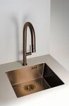 Deante Edelstahlsp&uuml;le Einbausp&uuml;lbecken Bronzefarben eckig 55 cm Edelstahl mit