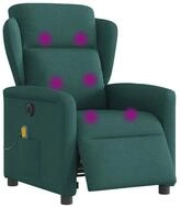 vidaXL Sessel Massagesessel Elektrisch Dunkelgr&uuml;n Stoff (1-St)