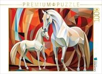 CALVENDO Puzzle CALVENDO Puzzle Zwei wei&szlig;e Pferde, 1000 Teile Lege-Gr&ouml;&szlig;e...
