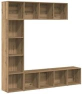 vidaXL B&uuml;cherregal Buchschr&auml;nke 3 St&uuml;ck Artisan Eiche Holzwerkstoff, 3-tlg.
