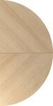 HAMMERBACHER Schreibtisch Anbautisch 160x80cm 2xViertelkreis/Fu&szlig; Eiche/Silber