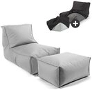 mokebo Sitzsack Der Sundowner (mit Hocker & Schutzh&uuml;lle), Bean Bag Outdoor f&uuml;r