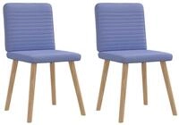 vidaXL Esszimmerstuhl Esszimmerst&uuml;hle 2 Stk. Jeansblau Stoff (2 St)