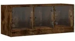 vidaXL TV-Schrank TV-Schrank mit Glast&uuml;ren R&auml;uchereiche 102x37x42 cm (1-St)