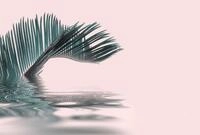 living walls Fototapete ARTist Palm Leaf Water, (Set, 4 St), Vlies, Wand,...