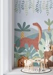 A.S. Cr&eacute;ation Vliestapete Dino Bl&auml;tter Dschungel Palmen Gr&uuml;n Rot 77062-1
