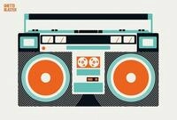 living walls Fototapete ARTist Ghetto Blaster, (Set, 4 St), Vlies, Wand,...