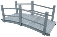 vidaXL Zierbr&uuml;cke Gartenbr&uuml;cke Grau 140x60x56 cm Massivholz Tanne, (1 St)