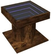 vidaXL Couchtisch LED-Couchtisch R&auml;uchereiche 50x50x45 cm Holzwerkstoff (1-St)