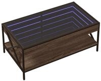 vidaXL Couchtisch Couchtisch mit Infinity-LED Braun Eichen-Optik 90x50x38 cm...