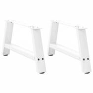vidaXL Couchtisch, Couchtischbeine A-Form 2 Stk. Wei&szlig; 70x(30-31) cm Stahl