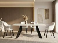 WFL GROUP Esstisch Colter ausziehbar rechteckig loft mit schwarzen Metallbeinen...
